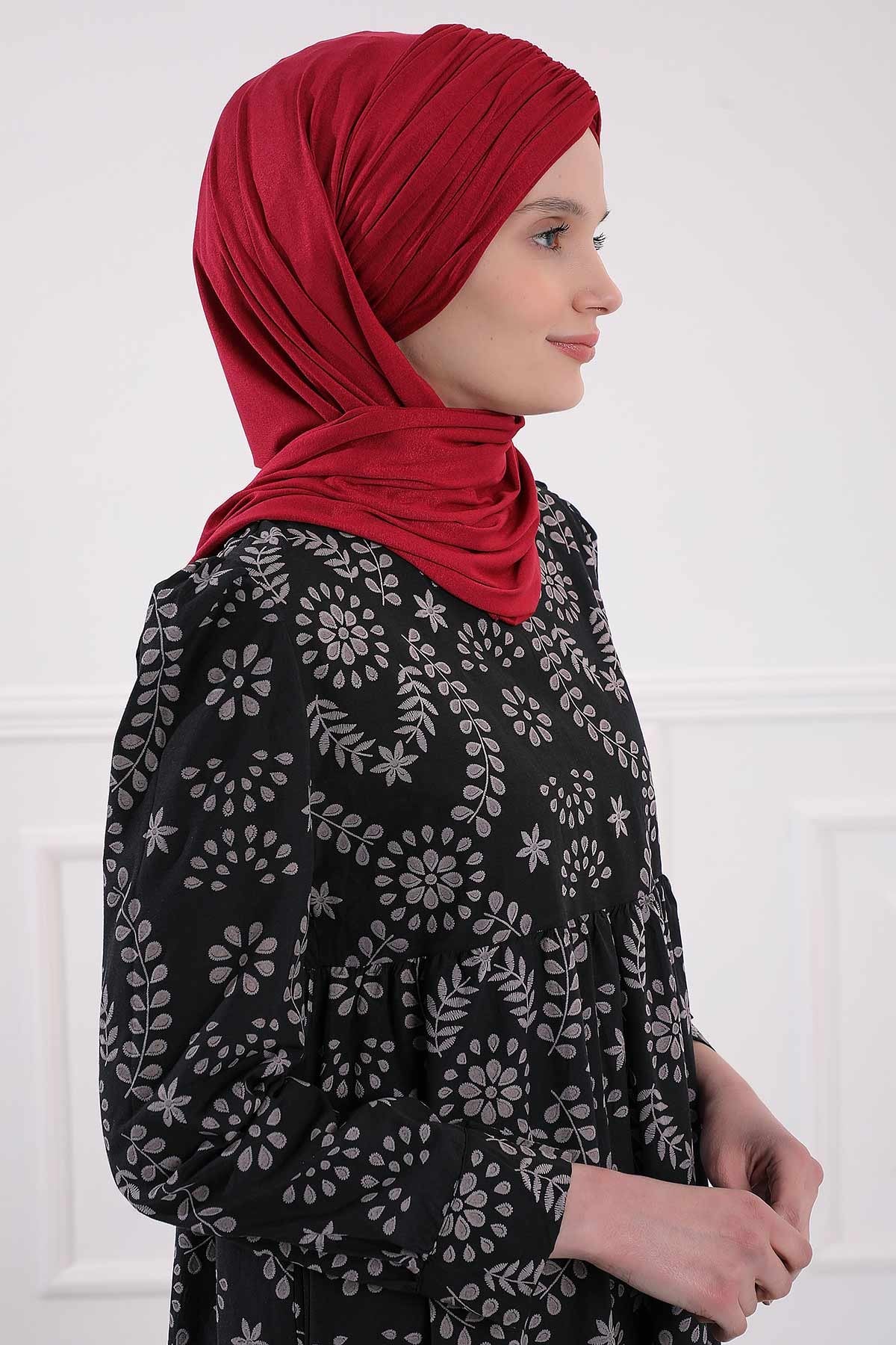 Effortless Instant Cotton Shawl for Women, Instant Cotton Lightweight Hijab Headscarf, Comfortable and Large Women Hijab Shawl,CPS-44 Maroon