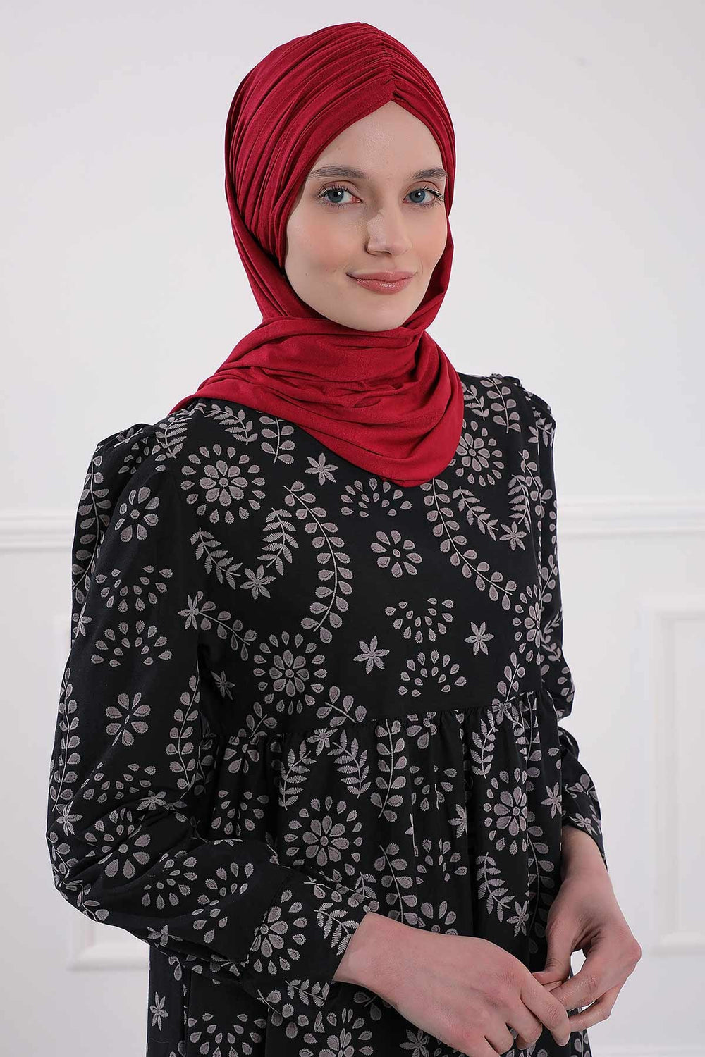 Effortless Instant Cotton Shawl for Women, Instant Cotton Lightweight Hijab Headscarf, Comfortable and Large Women Hijab Shawl,CPS-44 Maroon