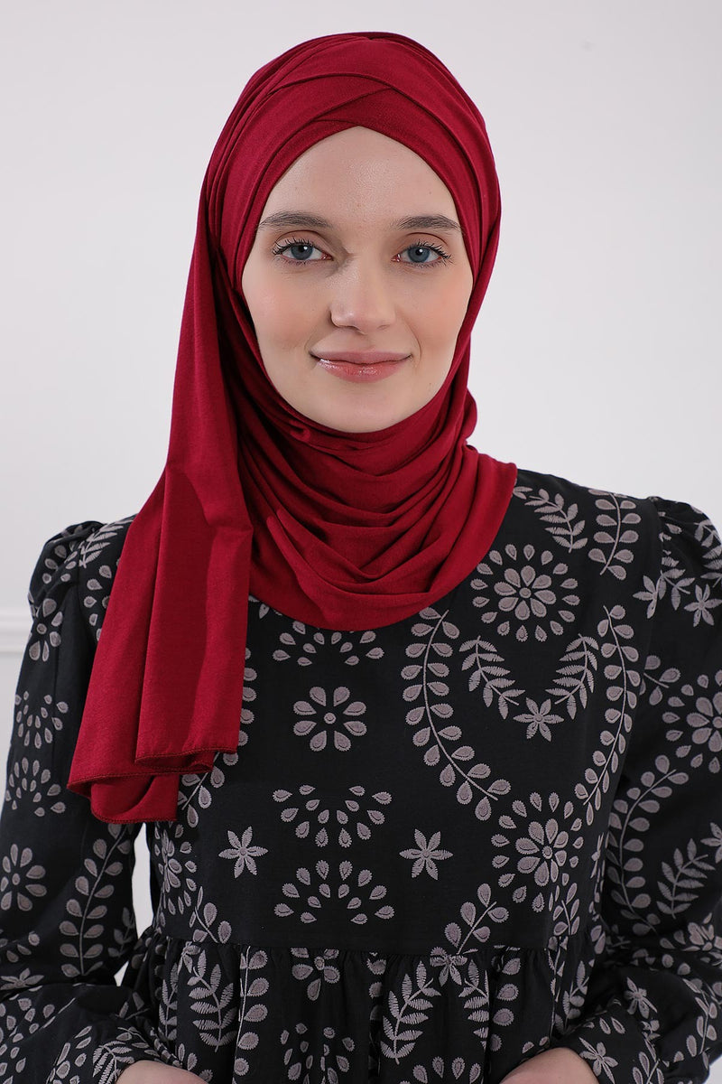شال قطني فوري سهل الاستخدام للنساء، حجاب قطني خفيف الوزن، شال حجاب نسائي مريح وكبير، CPS-44