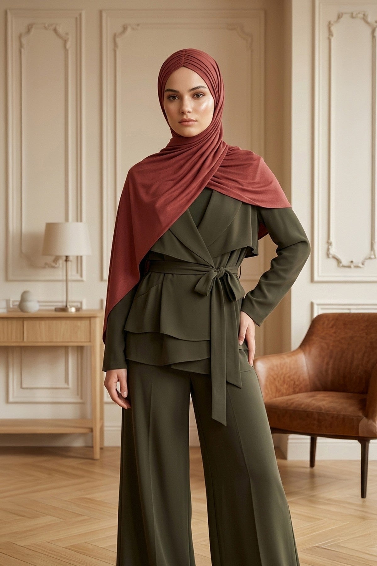 Effortless Instant Cotton Shawl for Women, Instant Cotton Lightweight Hijab Headscarf, Comfortable and Large Women Hijab Shawl,CPS-44 Cinnamon