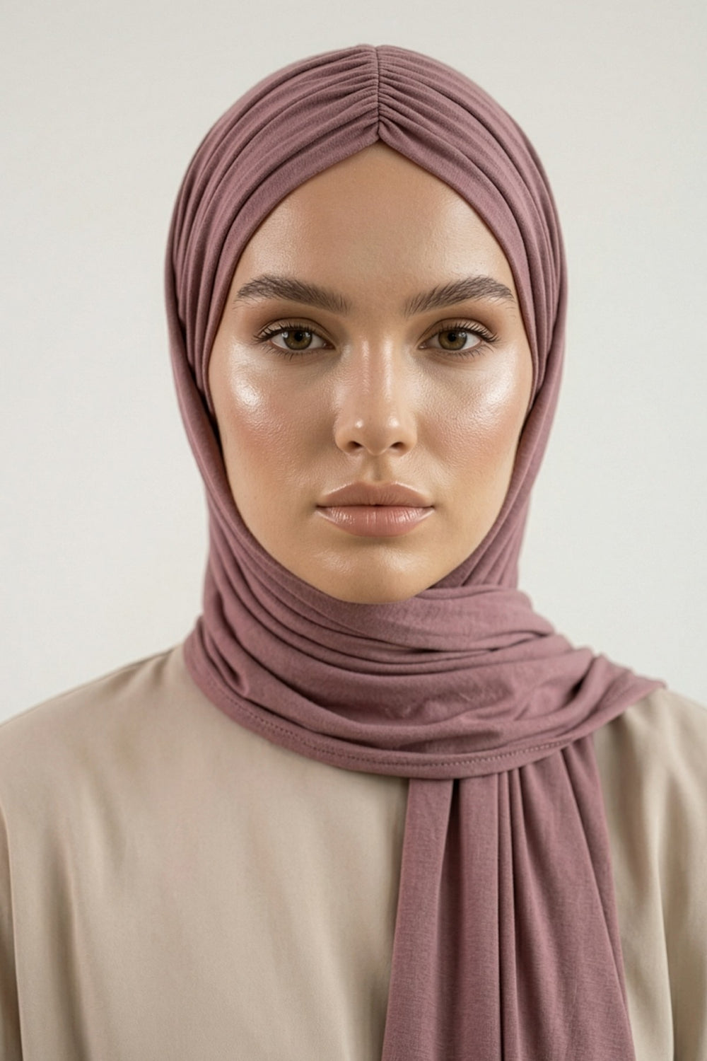 Effortless Instant Cotton Shawl for Women, Instant Cotton Lightweight Hijab Headscarf, Comfortable and Large Women Hijab Shawl,CPS-44 Dusty Rose