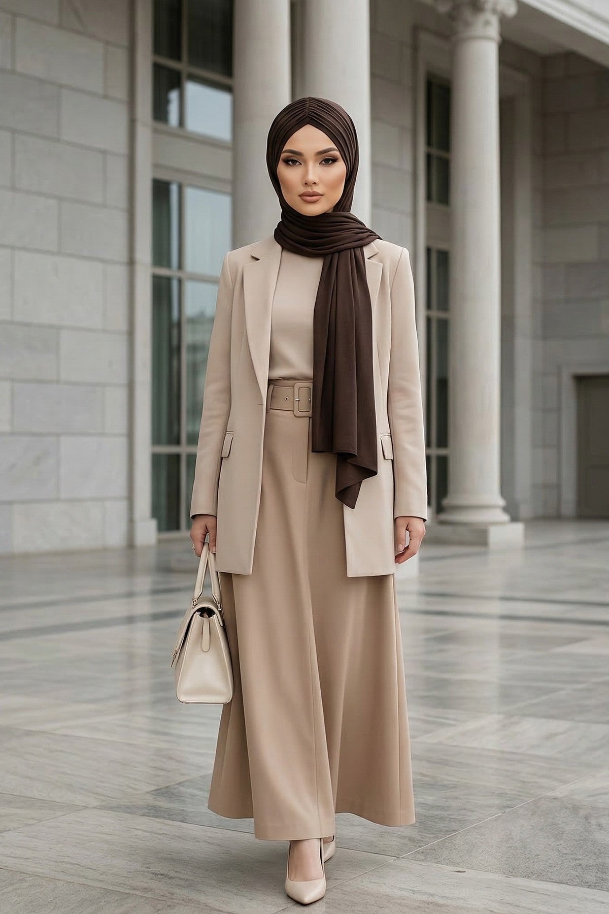 Effortless Instant Cotton Shawl for Women, Instant Cotton Lightweight Hijab Headscarf, Comfortable and Large Women Hijab Shawl,CPS-44 Brown