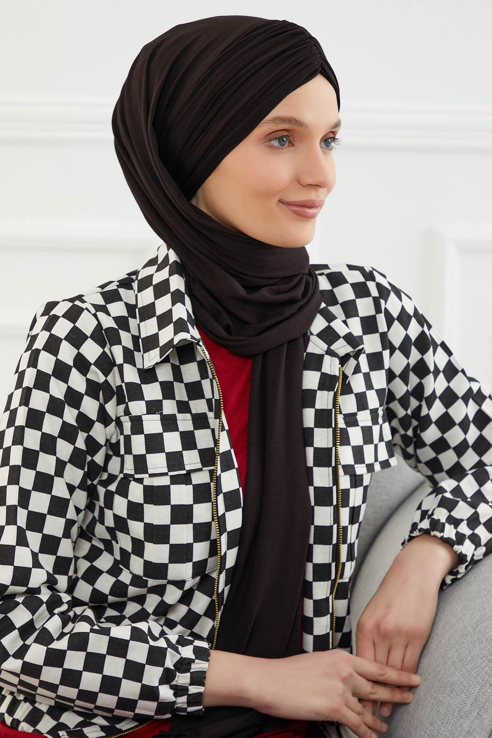 Effortless Instant Cotton Shawl for Women, Instant Cotton Lightweight Hijab Headscarf, Comfortable and Large Women Hijab Shawl,CPS-44 Black