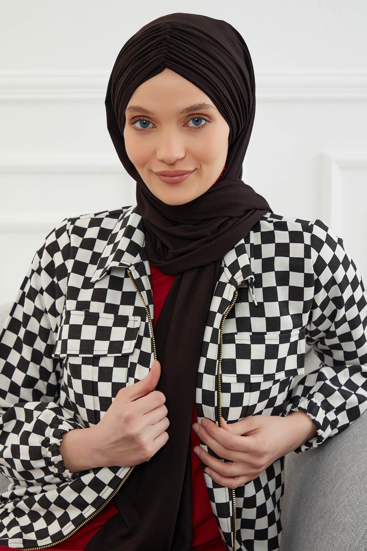 Effortless Instant Cotton Shawl for Women, Instant Cotton Lightweight Hijab Headscarf, Comfortable and Large Women Hijab Shawl,CPS-44 Black