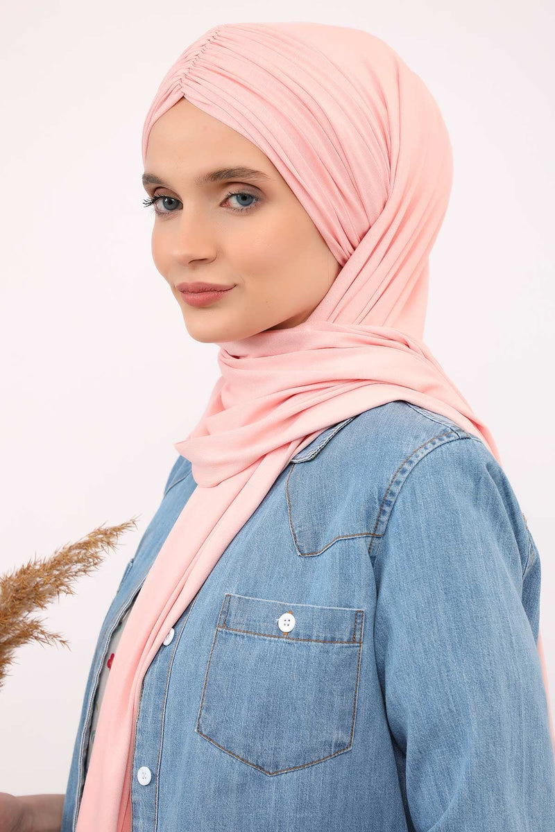 شال قطني فوري سهل الاستخدام للنساء، حجاب قطني خفيف الوزن، شال حجاب نسائي مريح وكبير، CPS-44