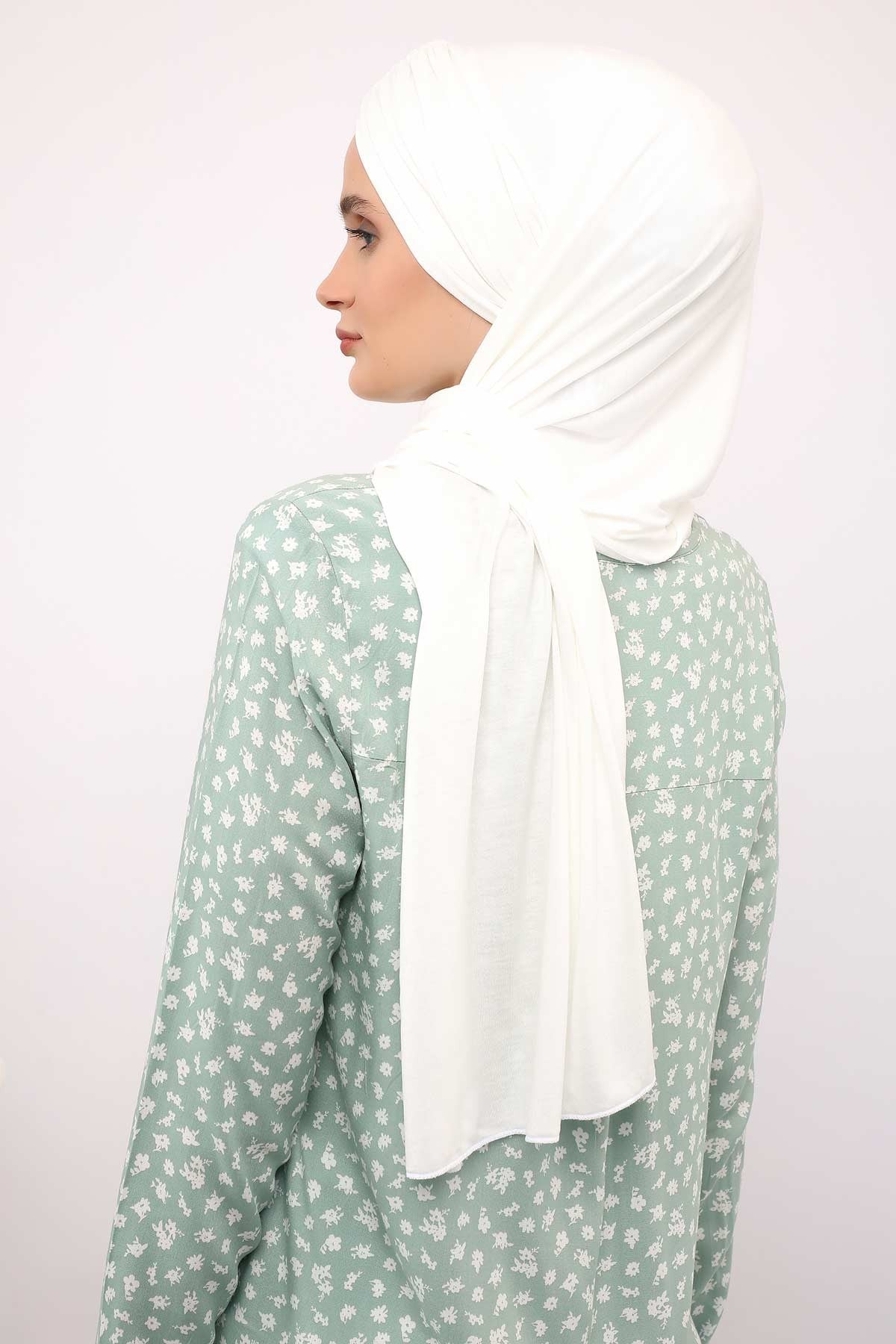 Effortless Instant Cotton Shawl for Women, Instant Cotton Lightweight Hijab Headscarf, Comfortable and Large Women Hijab Shawl,CPS-44 Ivory