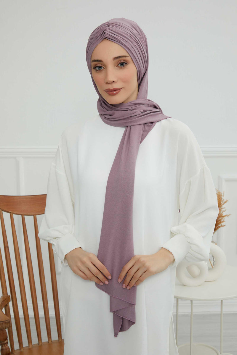 Effortless Instant Cotton Shawl for Women, Instant Cotton Lightweight Hijab Headscarf, Comfortable and Large Women Hijab Shawl,CPS-44