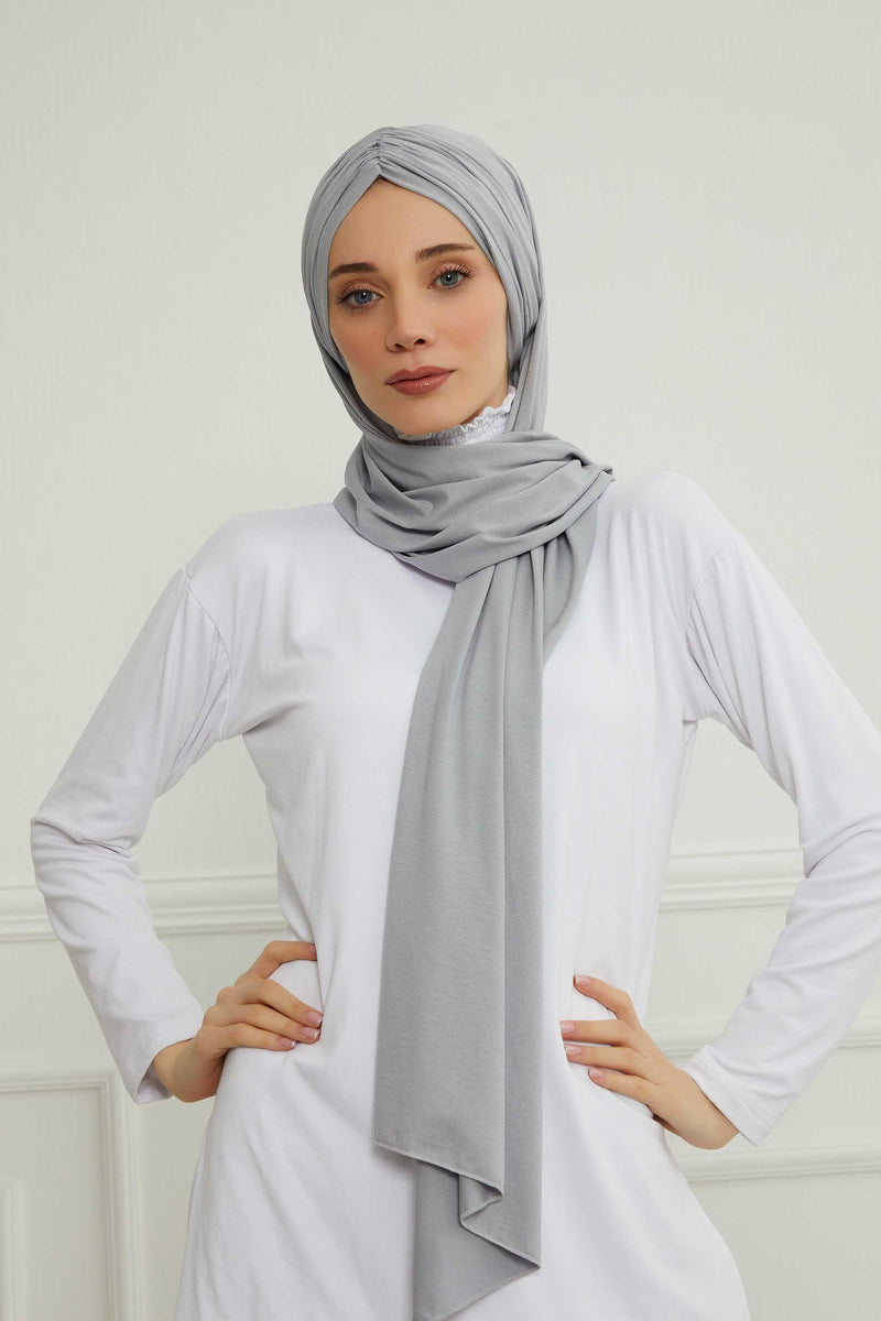 Effortless Instant Cotton Shawl for Women, Instant Cotton Lightweight Hijab Headscarf, Comfortable and Large Women Hijab Shawl,CPS-44