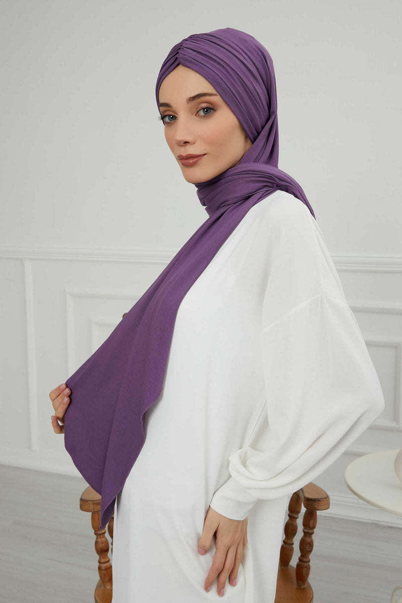 Effortless Instant Cotton Shawl for Women, Instant Cotton Lightweight Hijab Headscarf, Comfortable and Large Women Hijab Shawl,CPS-44