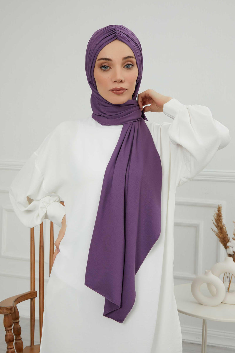 Effortless Instant Cotton Shawl for Women, Instant Cotton Lightweight Hijab Headscarf, Comfortable and Large Women Hijab Shawl,CPS-44
