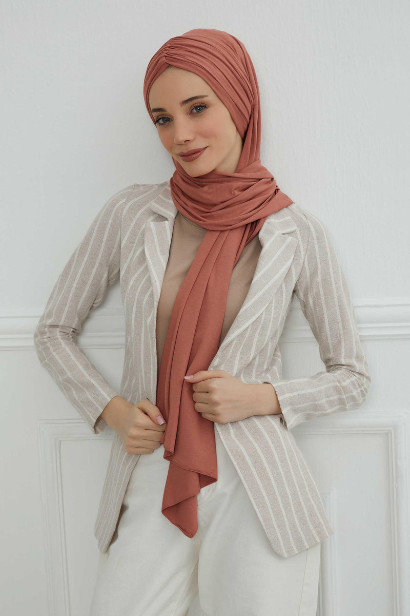 Effortless Instant Cotton Shawl for Women, Instant Cotton Lightweight Hijab Headscarf, Comfortable and Large Women Hijab Shawl,CPS-44