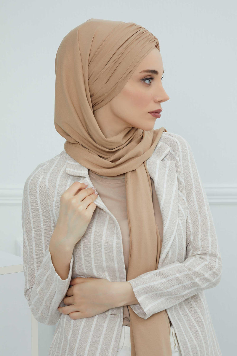Effortless Instant Cotton Shawl for Women, Instant Cotton Lightweight Hijab Headscarf, Comfortable and Large Women Hijab Shawl,CPS-44