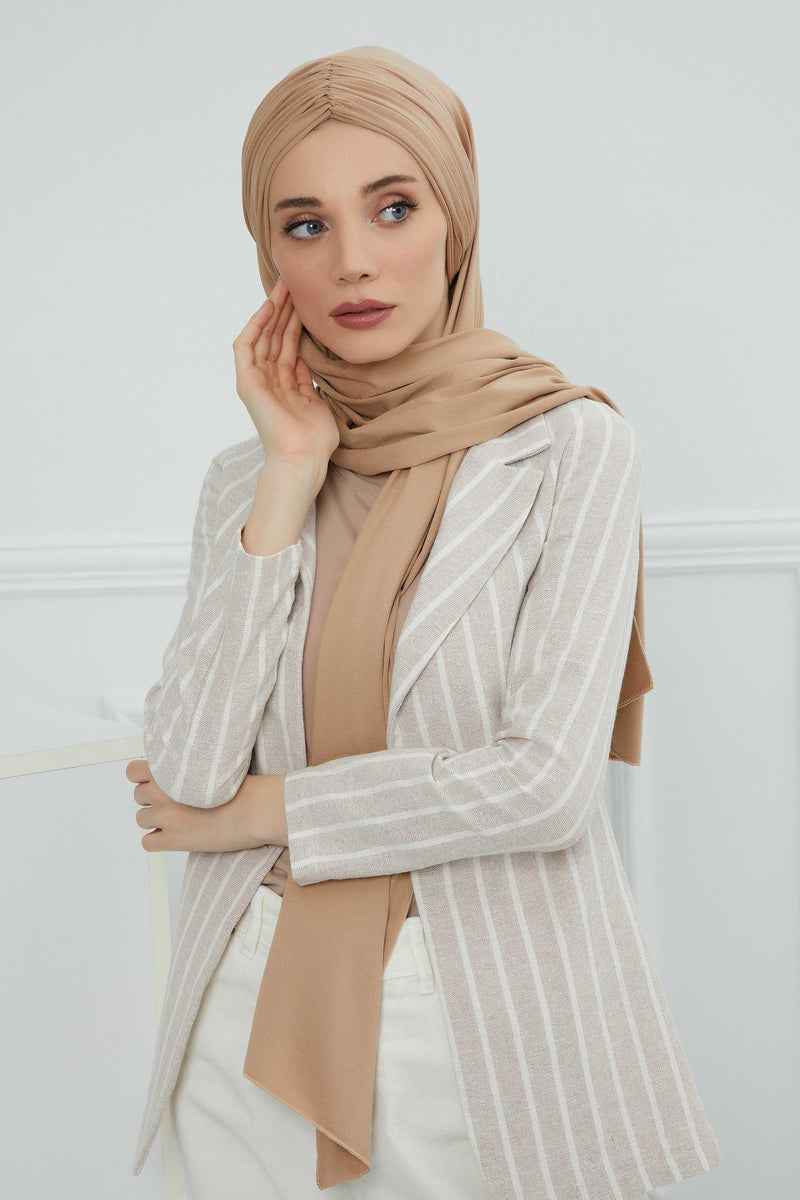 Effortless Instant Cotton Shawl for Women, Instant Cotton Lightweight Hijab Headscarf, Comfortable and Large Women Hijab Shawl,CPS-44