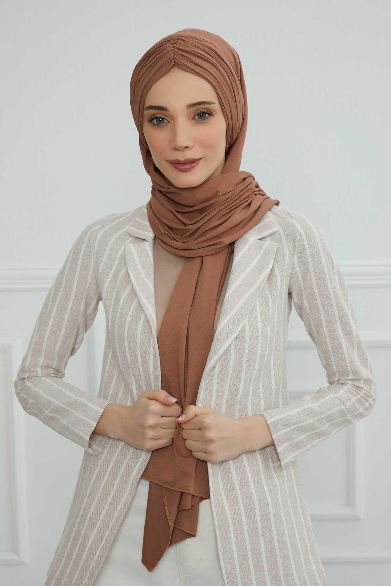 Effortless Instant Cotton Shawl for Women, Instant Cotton Lightweight Hijab Headscarf, Comfortable and Large Women Hijab Shawl,CPS-44