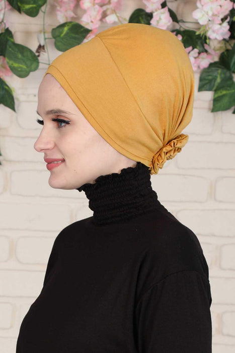 قبعة عمامة مرنة سهلة الالتفاف للنساء، حجاب عمامة عصري مربوط مسبقًا بلون واحد، غطاء رأس من القطن المرن الكيميائي، B-53
