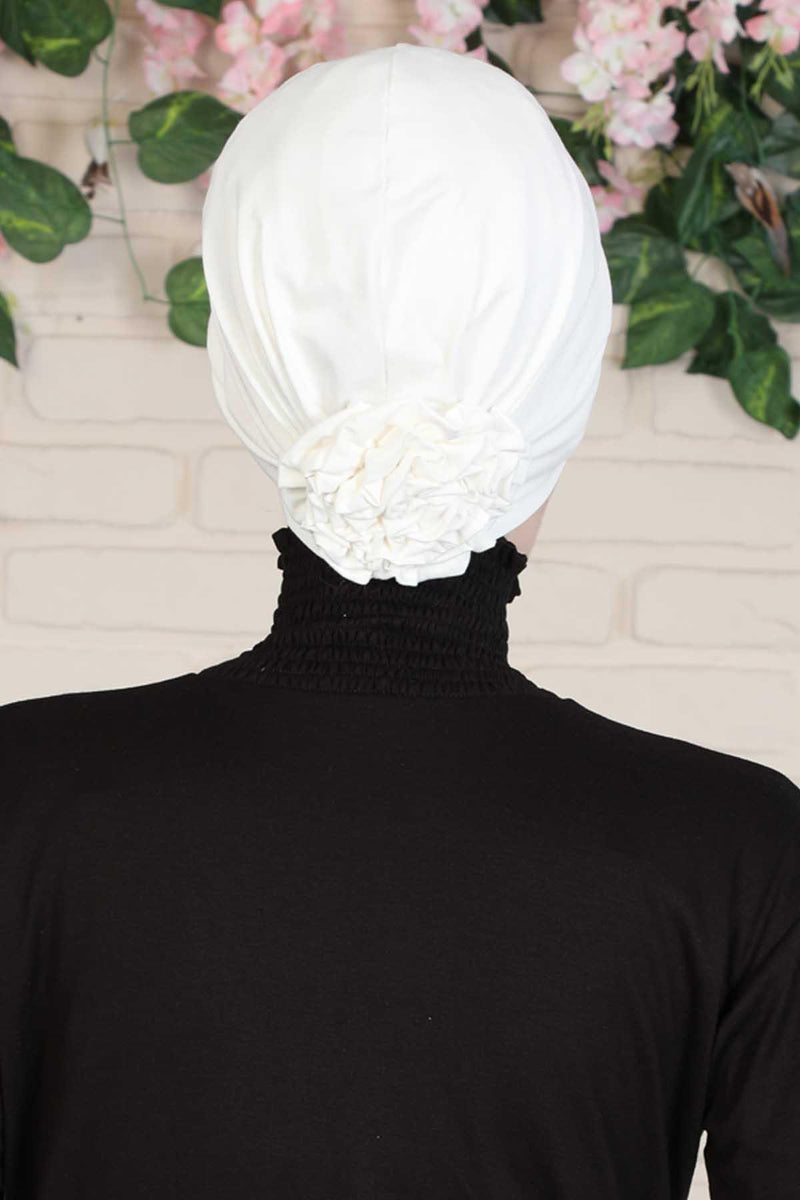 Elastic Easy Wrap Instant Turban Bonnet Cap for Women, Fashionable Single Colour Pre-Tied Turban Hijab, Cotton Elastic Chemo Headwear,B-53