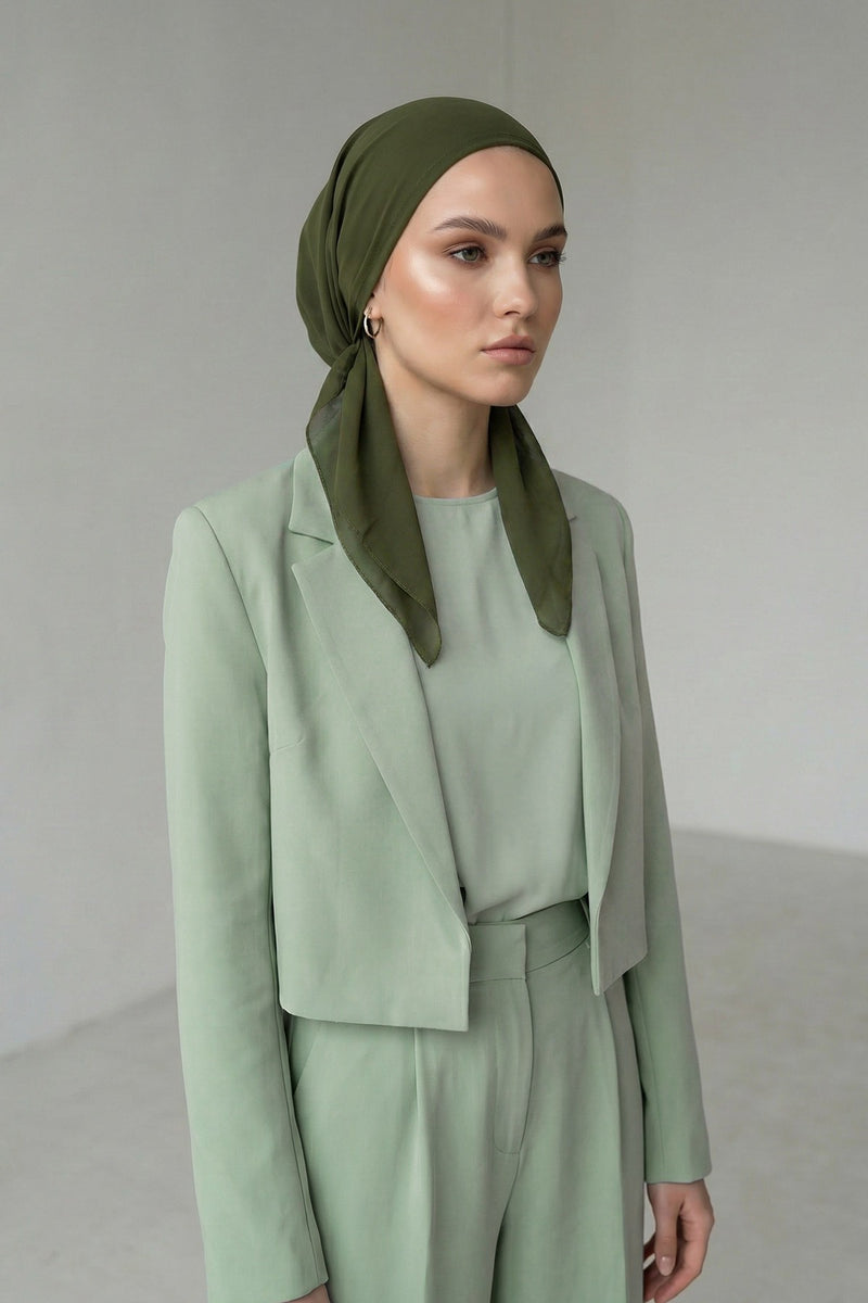 Elegant Chiffon Hijab Bonnet with Comfortable Cotton Inner Cap,B-97