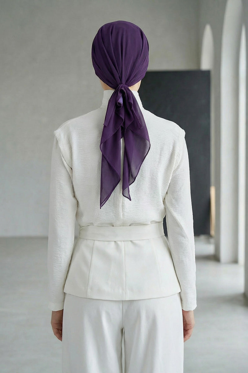 Elegant Chiffon Hijab Bonnet with Comfortable Cotton Inner Cap,B-97