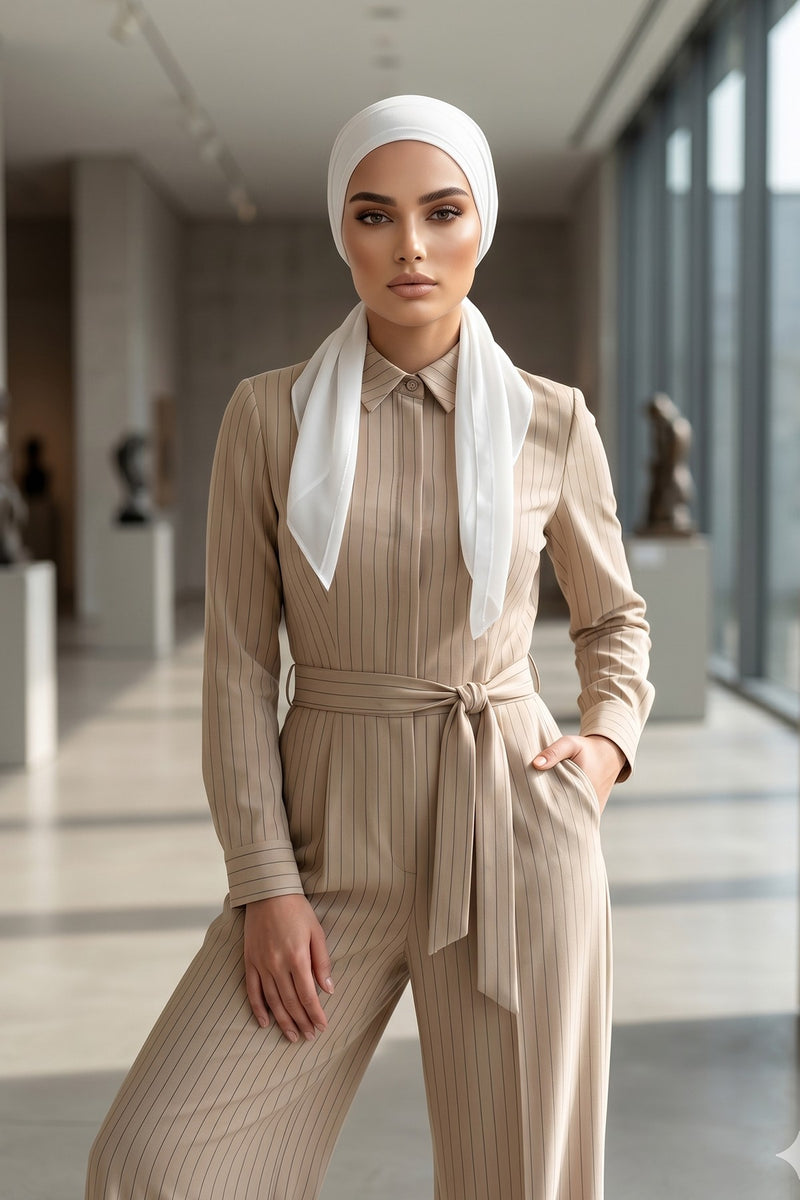 Elegant Chiffon Hijab Bonnet with Comfortable Cotton Inner Cap,B-97