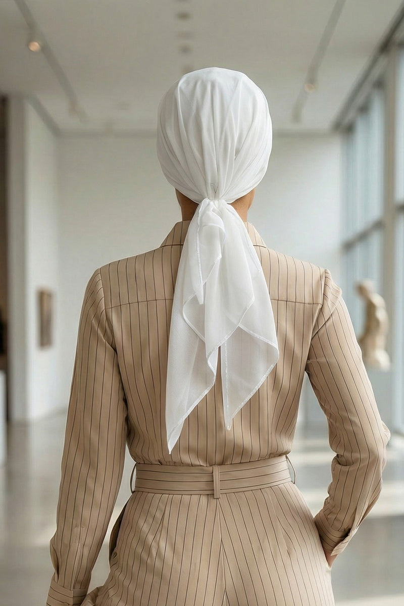 Elegant Chiffon Hijab Bonnet with Comfortable Cotton Inner Cap,B-97