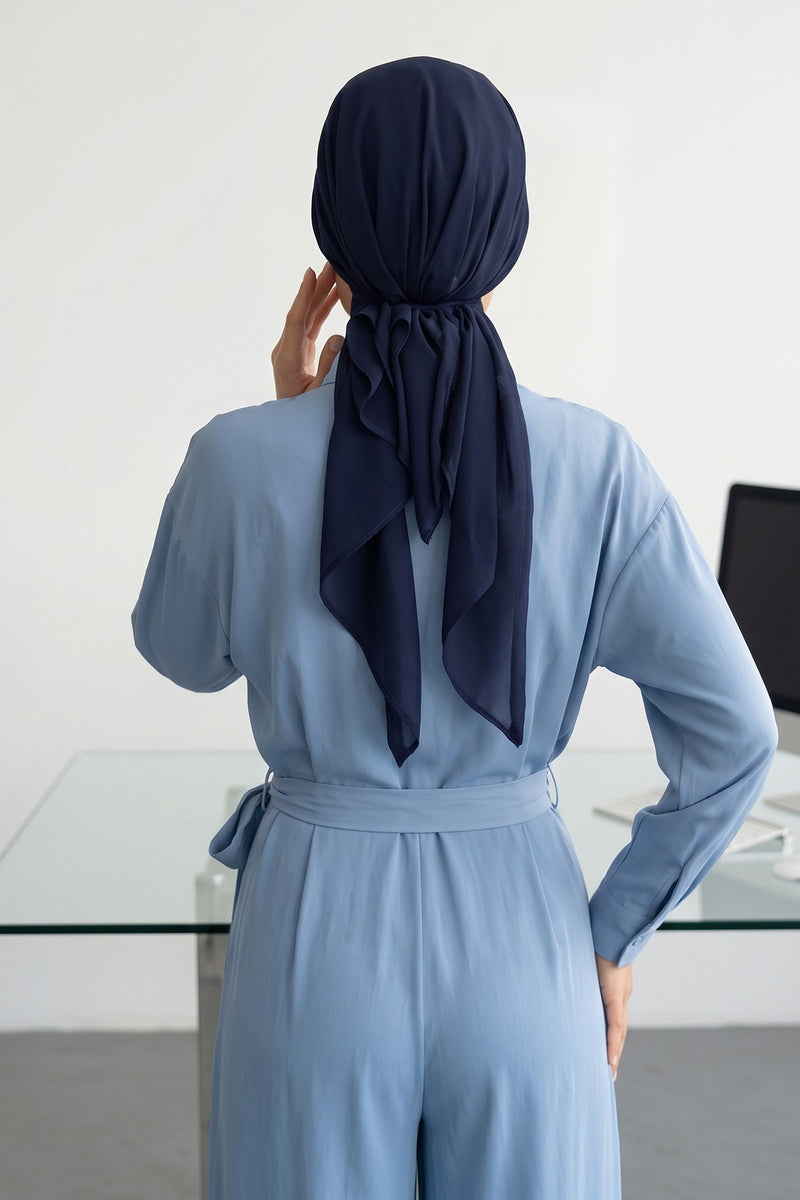 Elegant Chiffon Hijab Bonnet with Comfortable Cotton Inner Cap,B-97