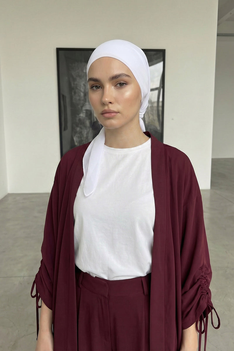 Elegant Chiffon Hijab Bonnet with Comfortable Cotton Inner Cap,B-97