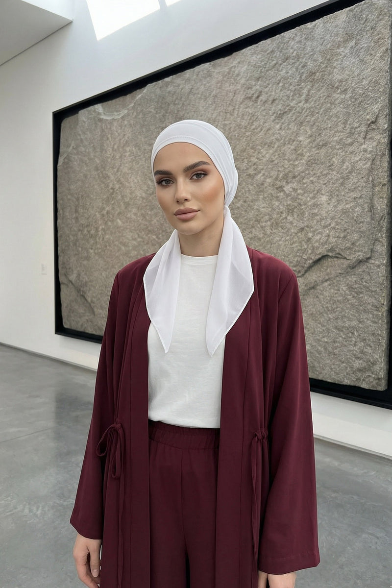 Elegant Chiffon Hijab Bonnet with Comfortable Cotton Inner Cap,B-97