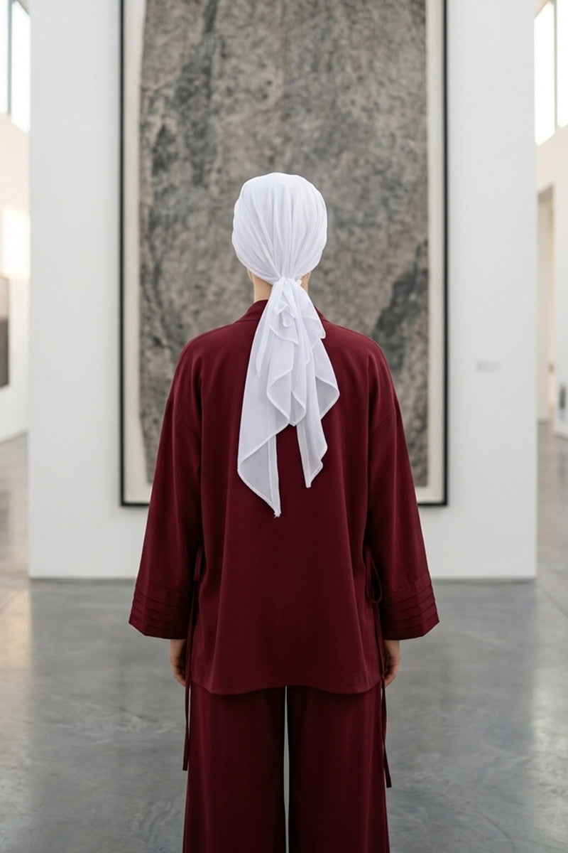 Elegant Chiffon Hijab Bonnet with Comfortable Cotton Inner Cap,B-97