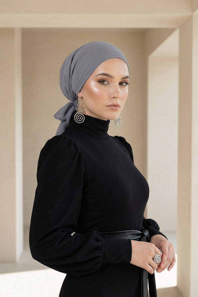Elegant Chiffon Hijab Bonnet with Comfortable Cotton Inner Cap,B-97