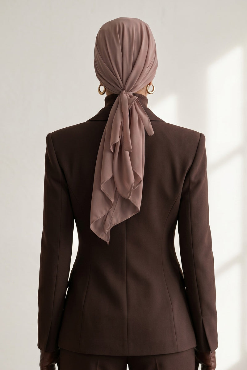 Elegant Chiffon Hijab Bonnet with Comfortable Cotton Inner Cap,B-97