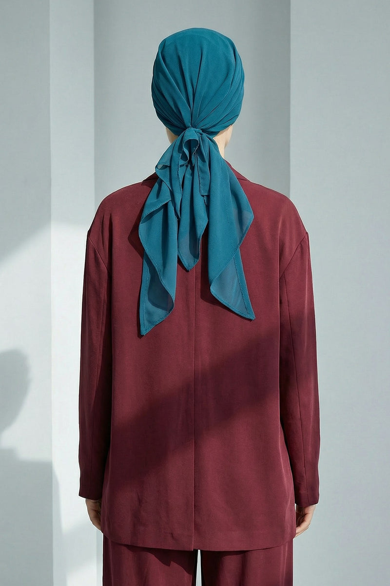 Elegant Chiffon Hijab Bonnet with Comfortable Cotton Inner Cap,B-97
