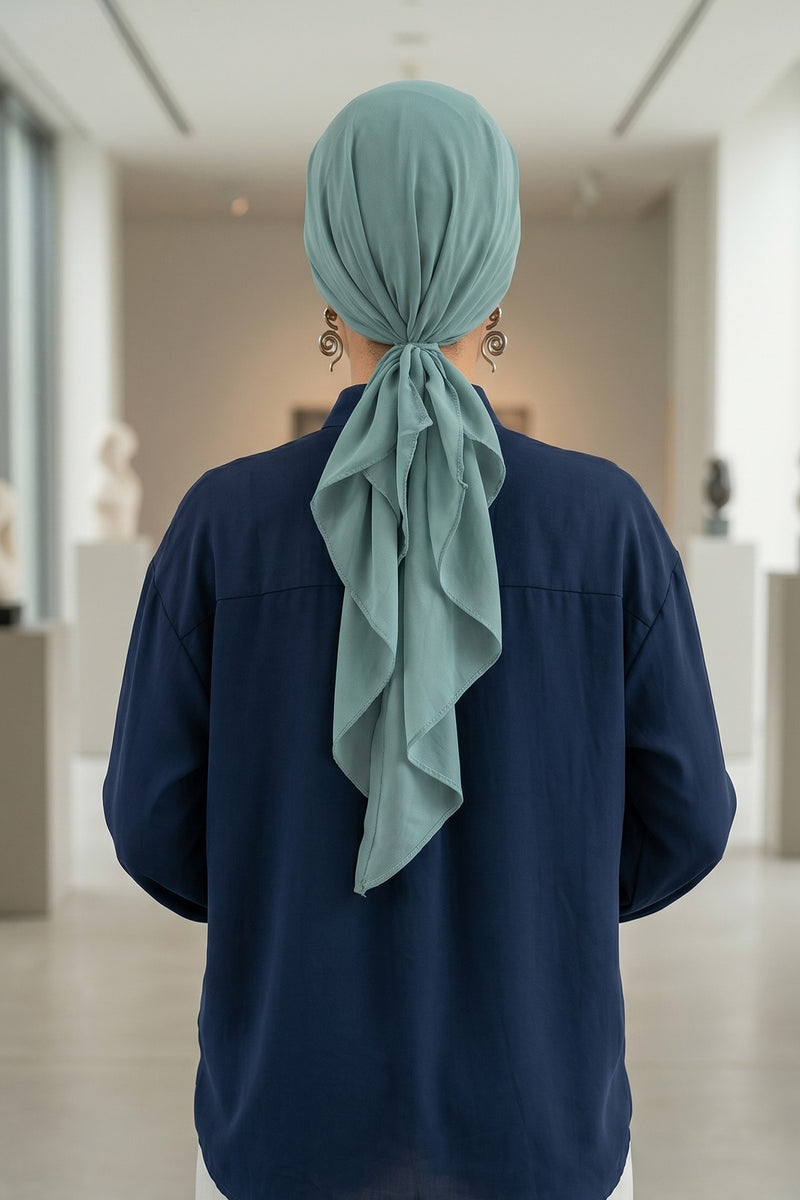Elegant Chiffon Hijab Bonnet with Comfortable Cotton Inner Cap,B-97