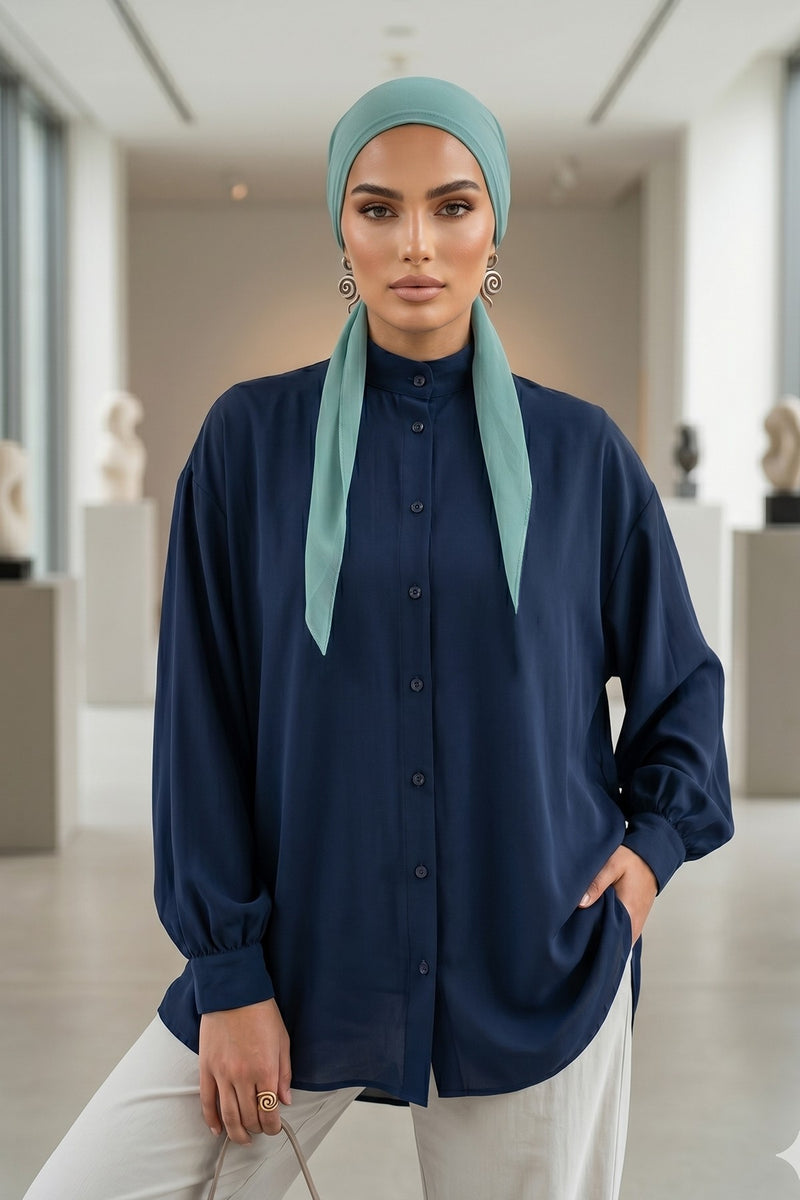 Elegant Chiffon Hijab Bonnet with Comfortable Cotton Inner Cap,B-97