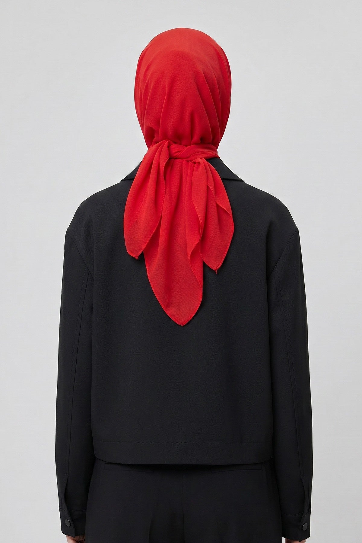 Elegant Chiffon Hijab Bonnet with Comfortable Cotton Inner Cap,B-97 Red