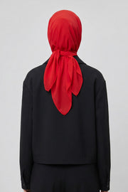 Elegant Chiffon Hijab Bonnet with Comfortable Cotton Inner Cap,B-97 Red