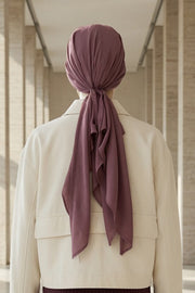 Elegant Chiffon Hijab Bonnet with Comfortable Cotton Inner Cap,B-97 Dusty Rose