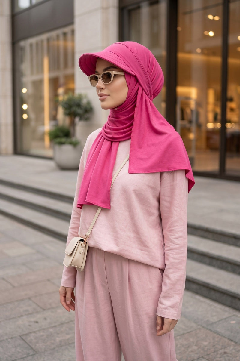 Everyday Sports Hijab with Removable Visor, Practical Jersey Shawl,SPS-1