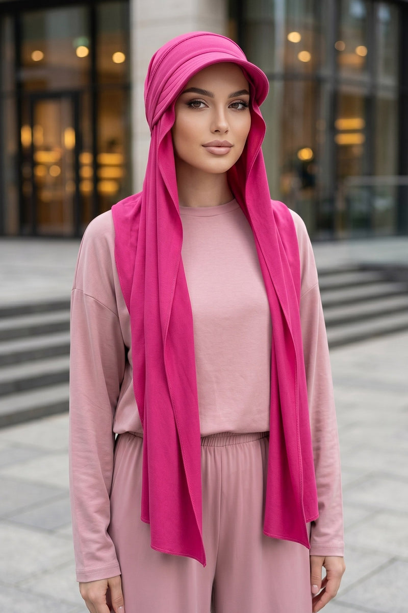 Everyday Sports Hijab with Removable Visor, Practical Jersey Shawl,SPS-1