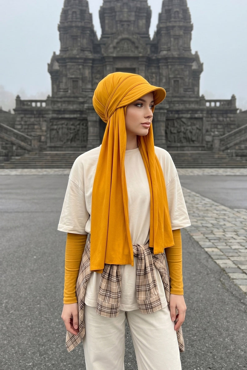 Everyday Sports Hijab with Removable Visor, Practical Jersey Shawl,SPS-1