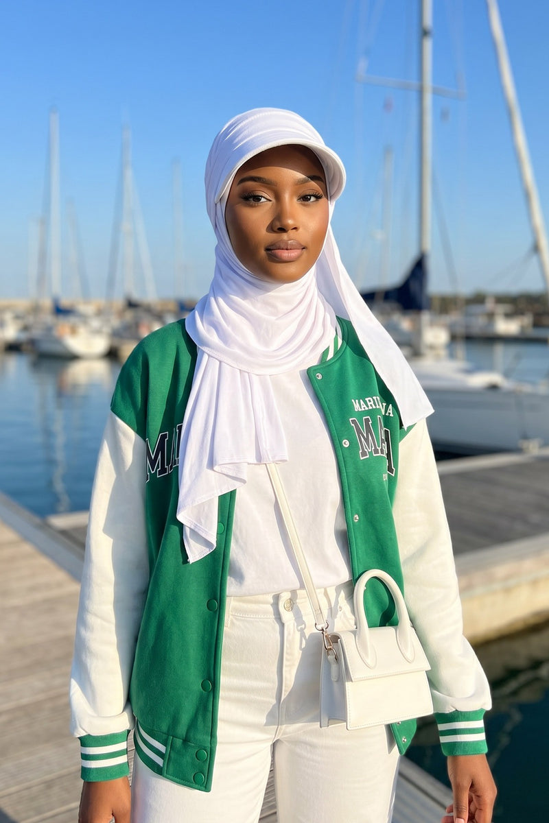 Everyday Sports Hijab with Removable Visor, Practical Jersey Shawl,SPS-1