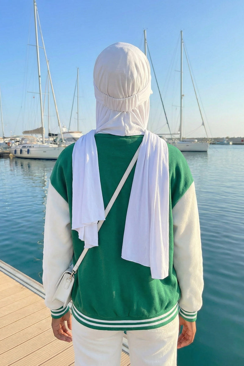 Everyday Sports Hijab with Removable Visor, Practical Jersey Shawl,SPS-1