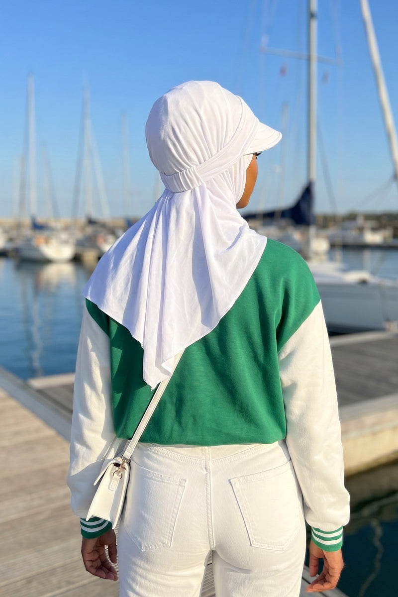 Everyday Sports Hijab with Removable Visor, Practical Jersey Shawl,SPS-1