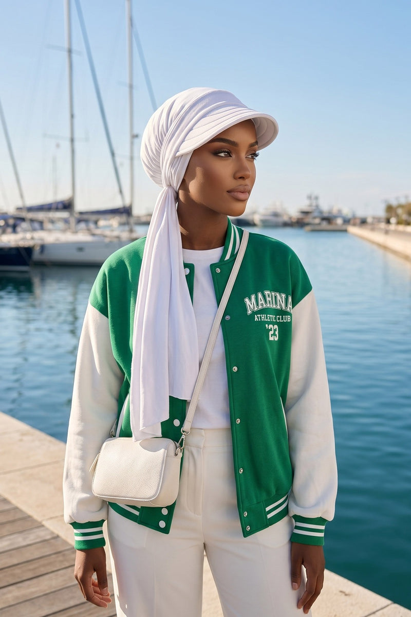 Everyday Sports Hijab with Removable Visor, Practical Jersey Shawl,SPS-1