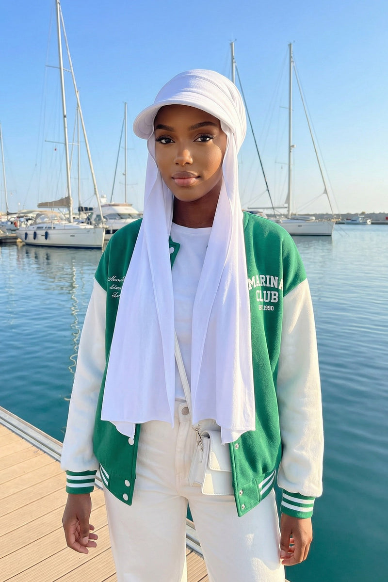 Everyday Sports Hijab with Removable Visor, Practical Jersey Shawl,SPS-1