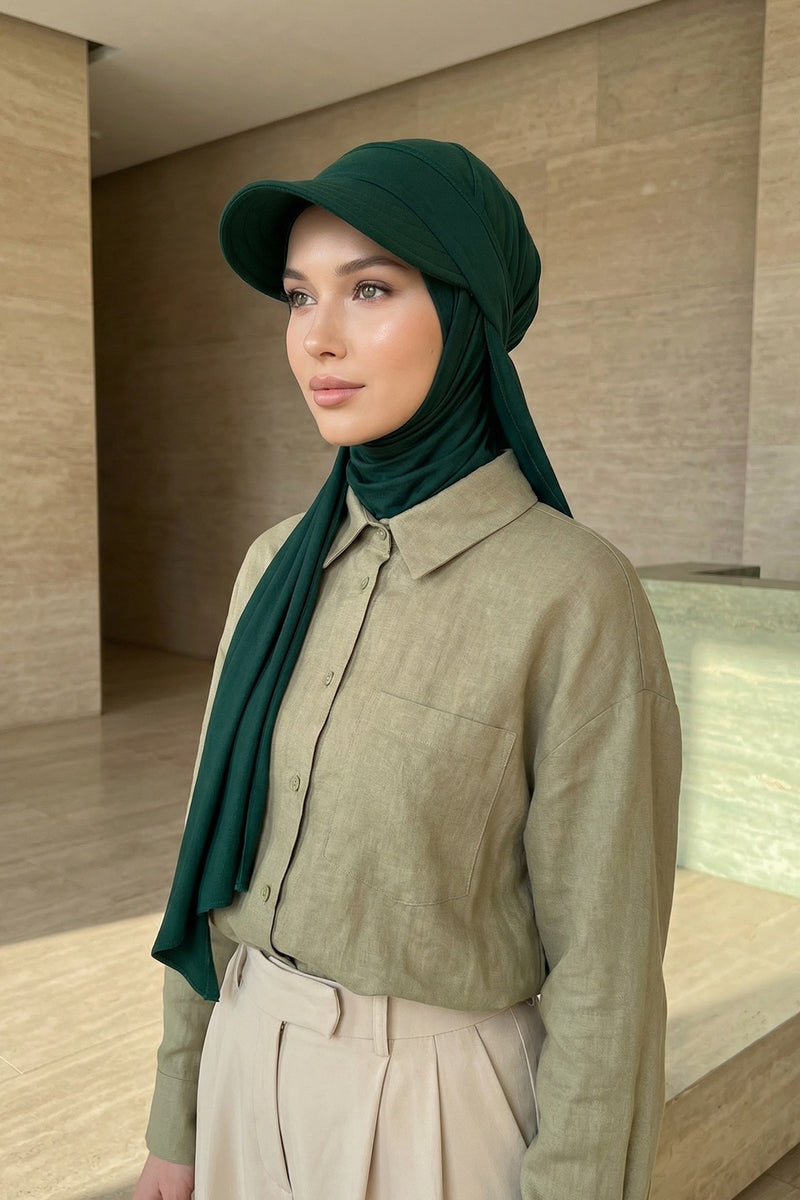 Everyday Sports Hijab with Removable Visor, Practical Jersey Shawl,SPS-1