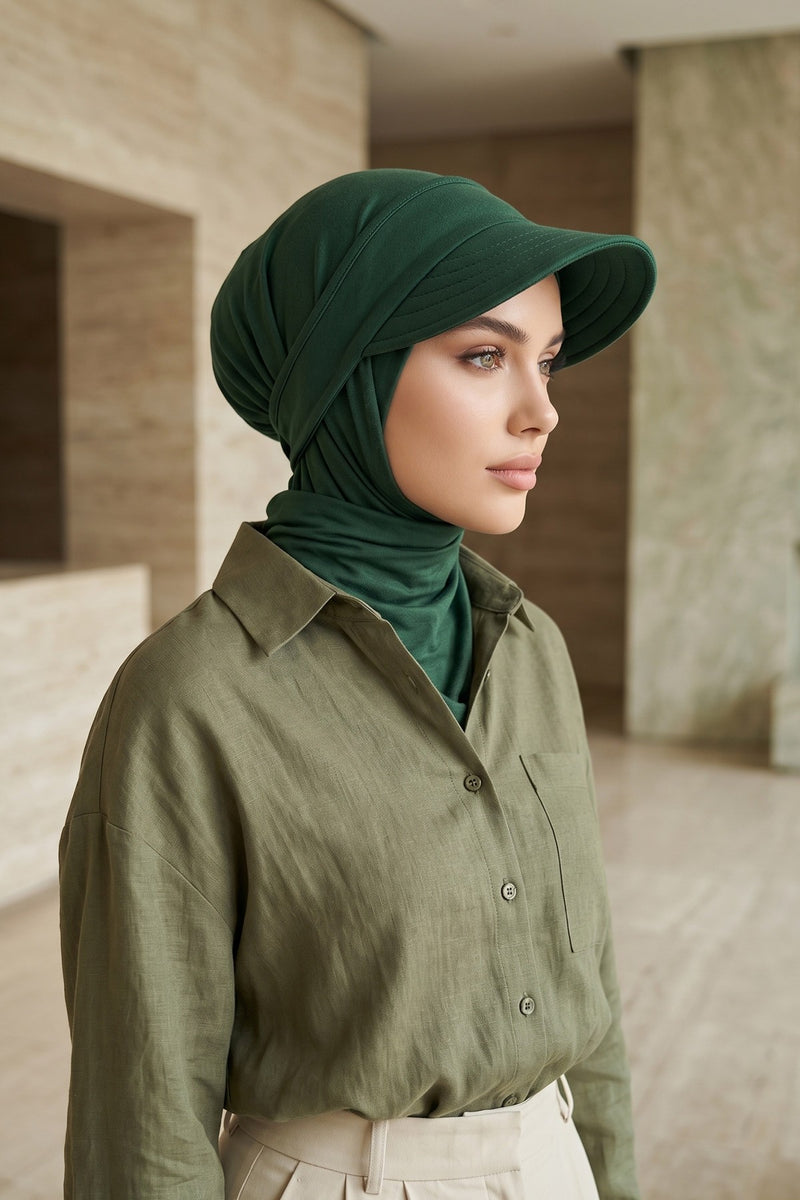 Everyday Sports Hijab with Removable Visor, Practical Jersey Shawl,SPS-1