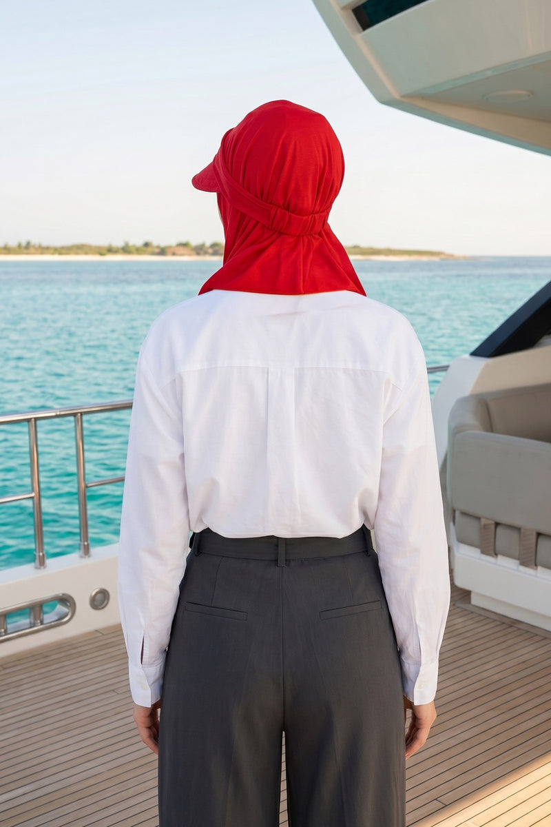 Everyday Sports Hijab with Removable Visor, Practical Jersey Shawl,SPS-1