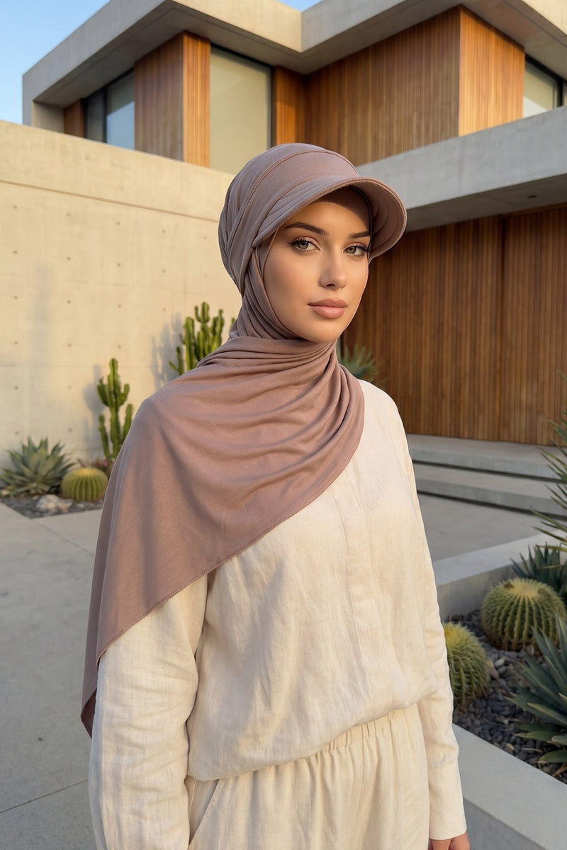 Everyday Sports Hijab with Removable Visor, Practical Jersey Shawl,SPS-1