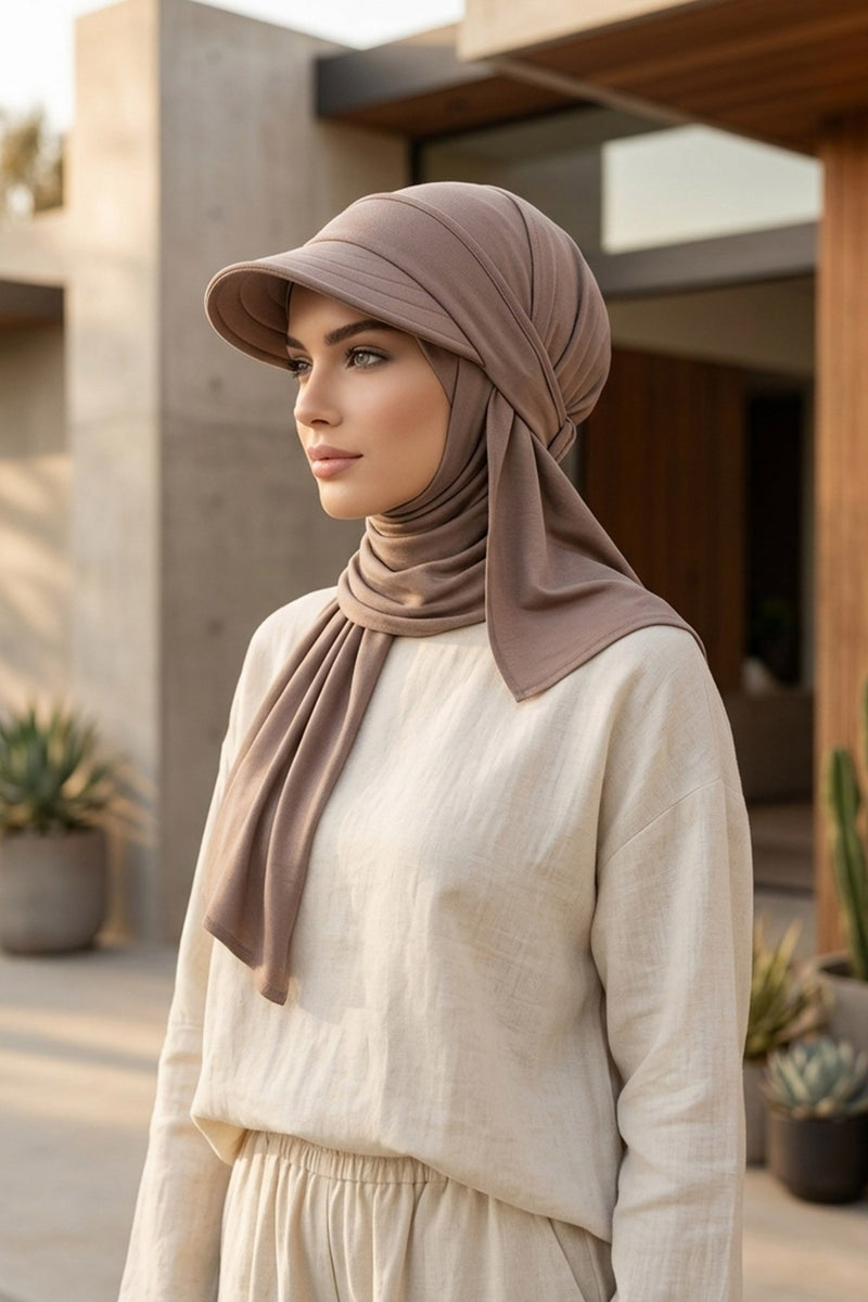 Everyday Sports Hijab with Removable Visor, Practical Jersey Shawl,SPS-1