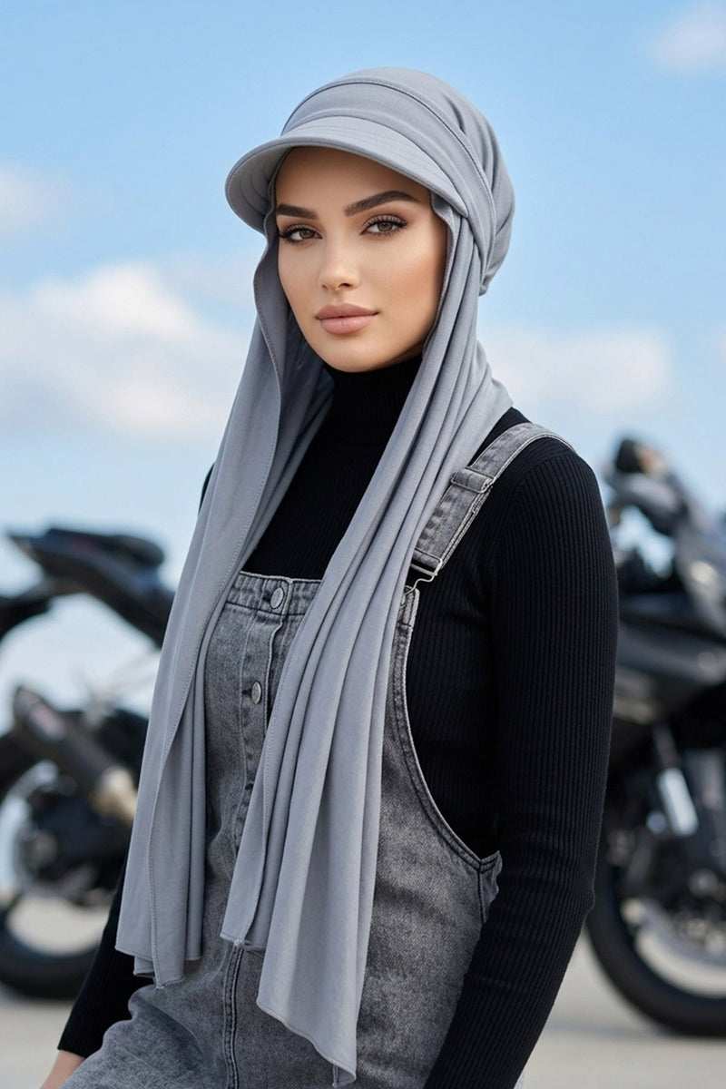 Everyday Sports Hijab with Removable Visor, Practical Jersey Shawl,SPS-1
